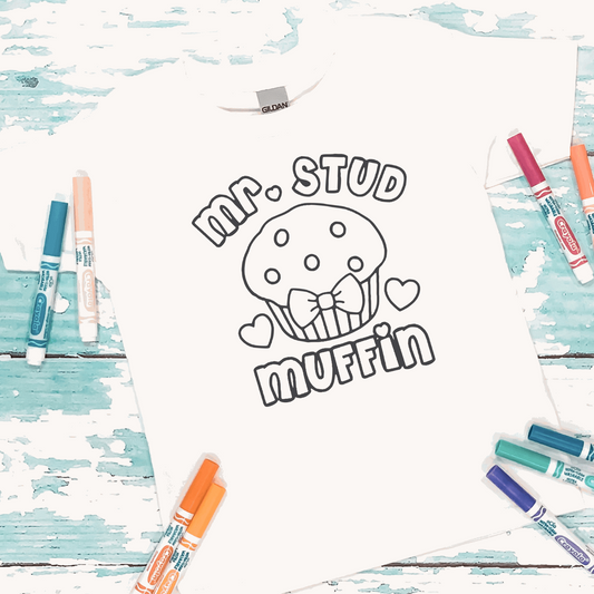 Coloring Tee: Mr. Stud Muffin
