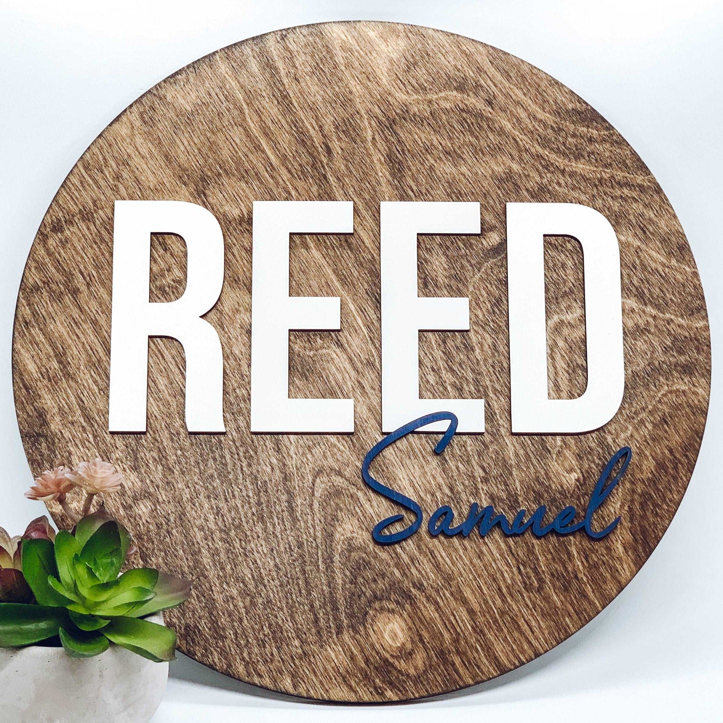 Baby Name Round Sign - Sea Pine Designs