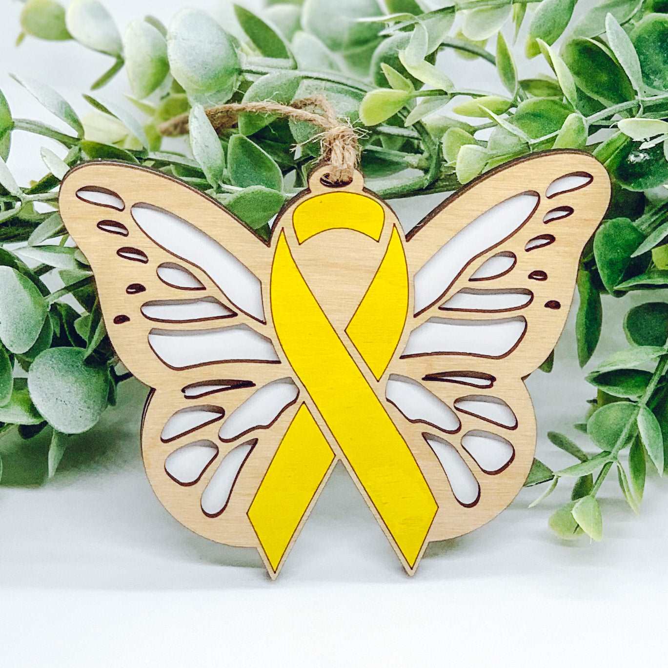 Butterfly Awareness Ribbon Ornaments