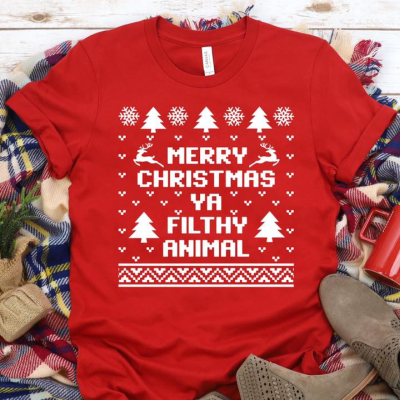 MERRY CHRISTMAS YA FILTHY ANIMAL Tee - Sea Pine Designs