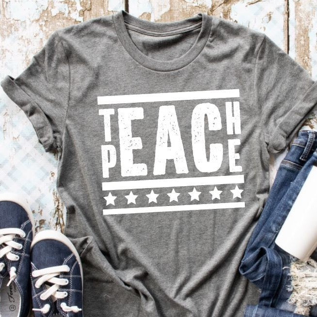 TEACH PEACE Tee - Sea Pine Designs