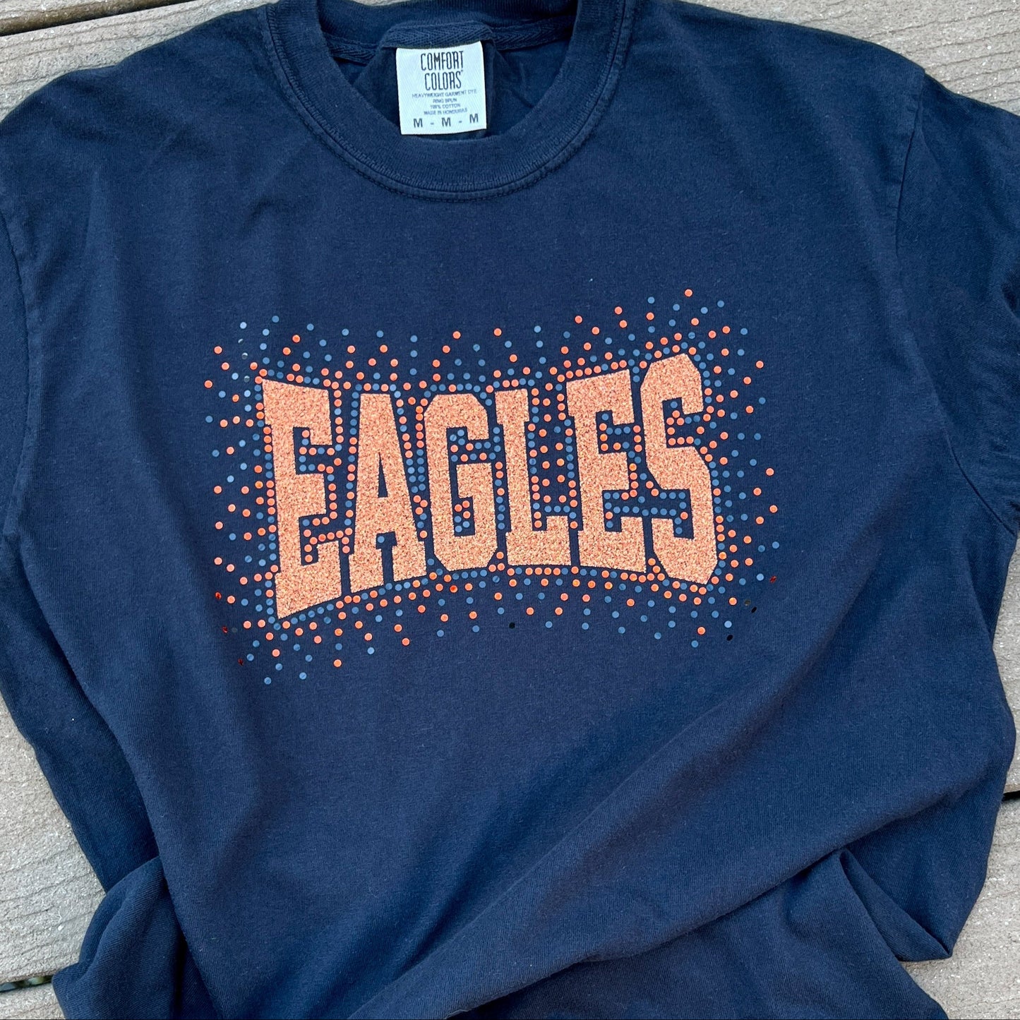 Eagles Orange+Black Bling Tee