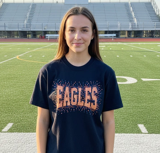 Eagles Orange+Black Bling Tee