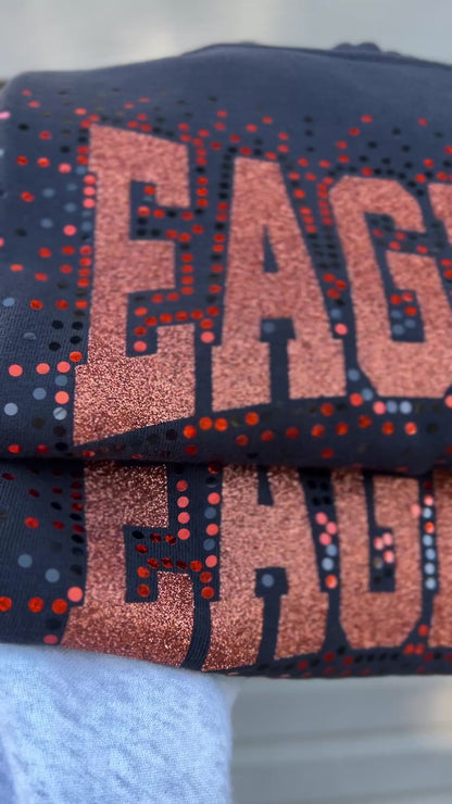 Eagles Orange+Black Bling Crewneck