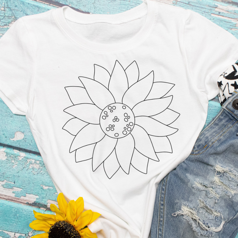 Coloring Tee: Sunflower