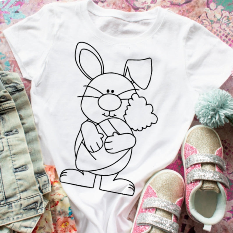 Coloring Tee: Easter Bunny