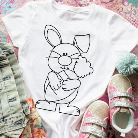Coloring Tee: Easter Bunny