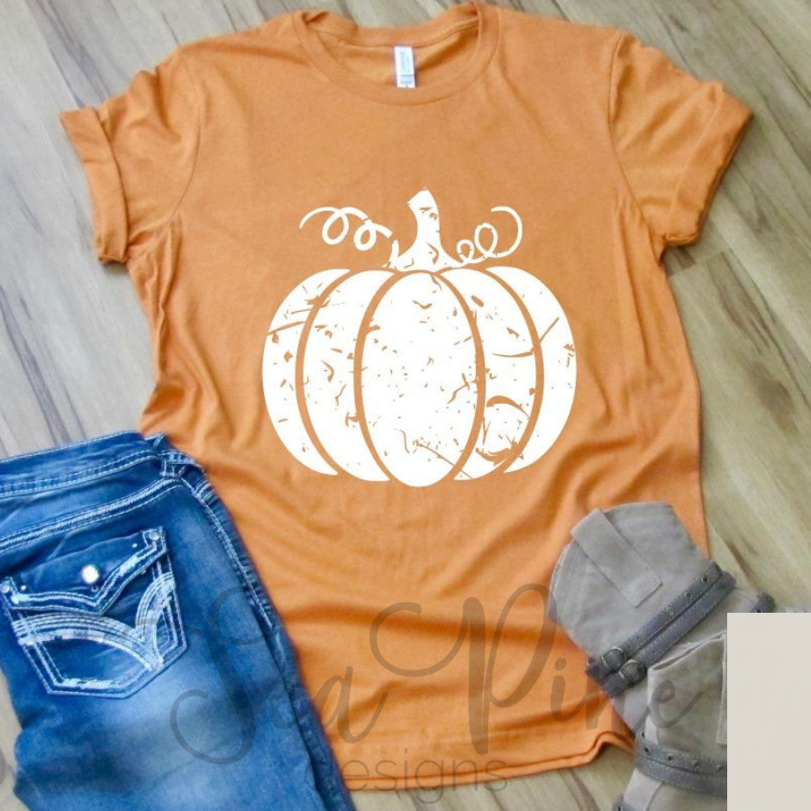 Distressed Pumpkin-Shirts-Sea Pine Designs LLC