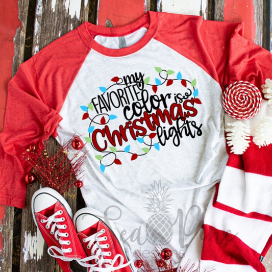 My Favorite Color Is Christmas Lights-Shirts-Sea Pine Designs LLC