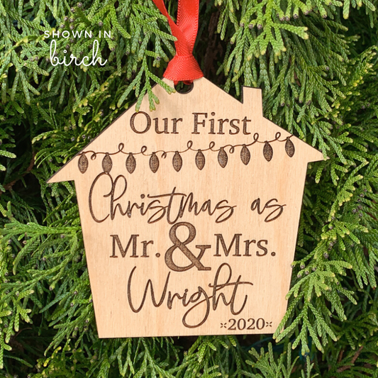 Ornament: Our First Christmas as Mr. & Mrs.-Gifts-Sea Pine Designs LLC