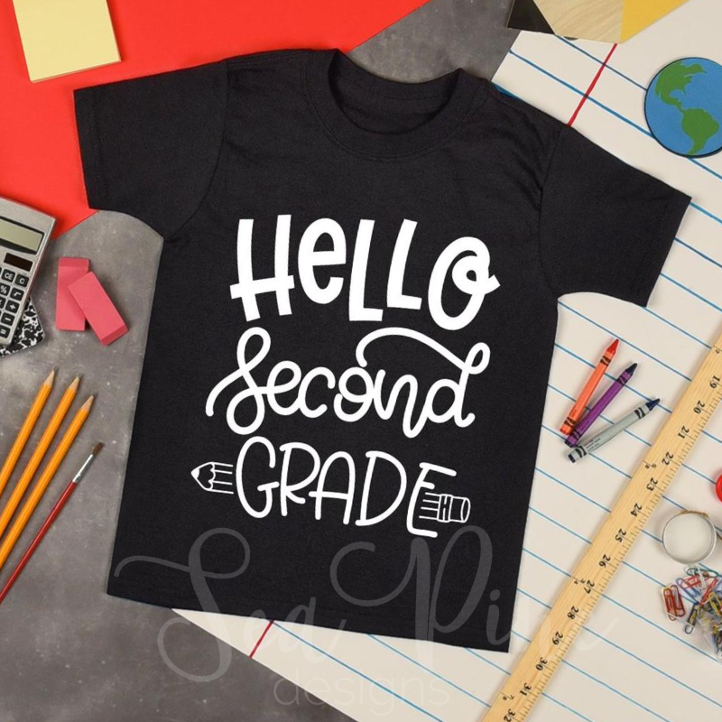 Hello Second Grade-Shirts-Sea Pine Designs LLC