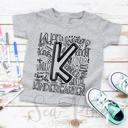 Kindergarten Typography-Shirts-Sea Pine Designs LLC