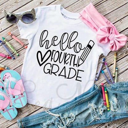 Hello Fourth Grade-Shirts-Sea Pine Designs LLC