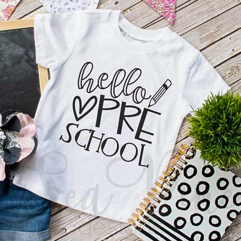 Hello Preschool-Shirts-Sea Pine Designs LLC