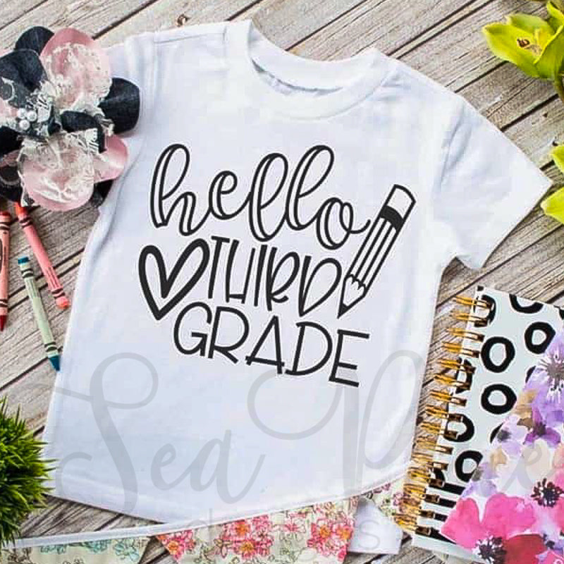 Hello Third Grade-Shirts-Sea Pine Designs LLC